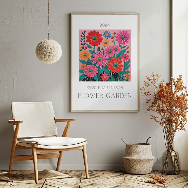 Blume Pink Garden Poster (Flower Pink Garden Poster Mockup 1)