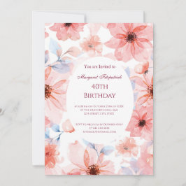 Blume pink jede Geburtstagspartei Einladung