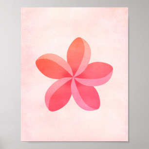 Blume Pink Watercolor Plumeria Poster