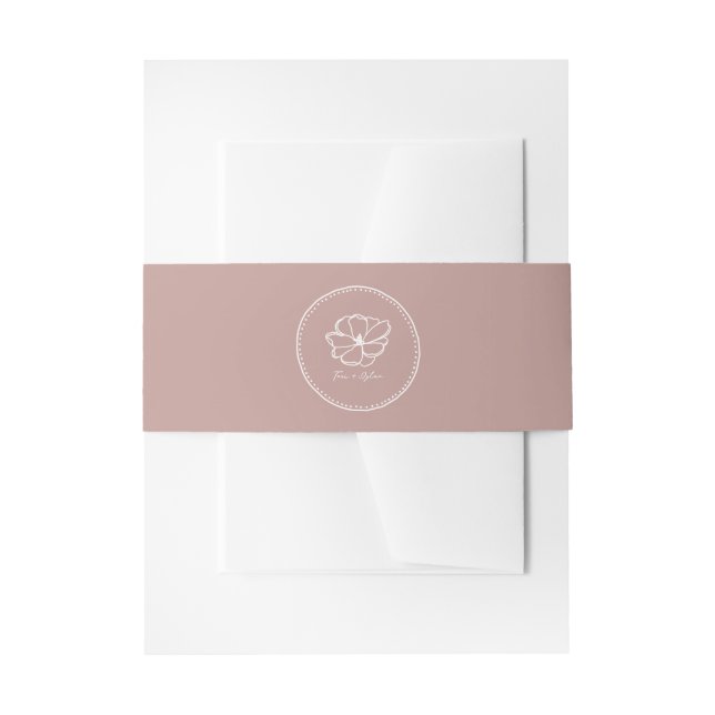 Blume Pink Wedding Einladungsbanderole (Vorderseite Beispiel)