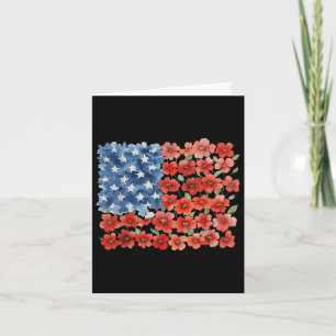 Blume Pinselstrich America Flag 4. Juli Blumenstra Karte