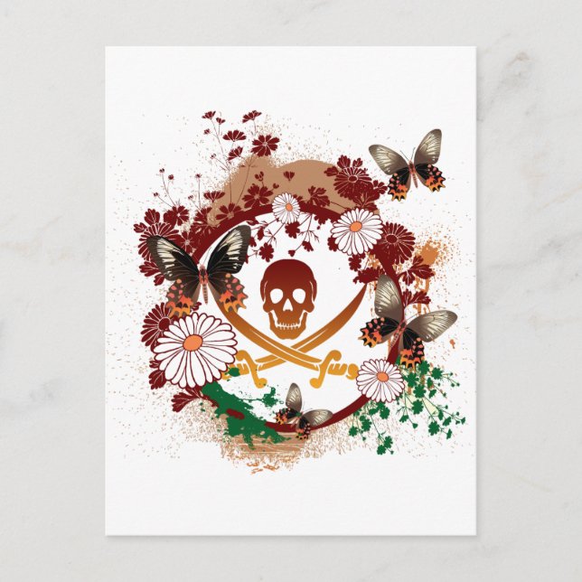 Blume Pirate Postkarte (Vorderseite)