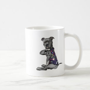 Blume Pitbull - I Liebe Mama Hippie Dog Pitbull Kaffeetasse
