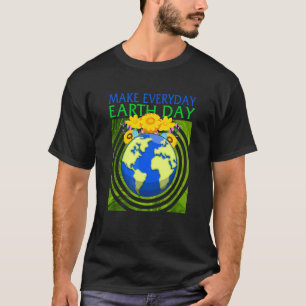 Blume Planet Protect zum Schutz der Umwelt am Tag T-Shirt