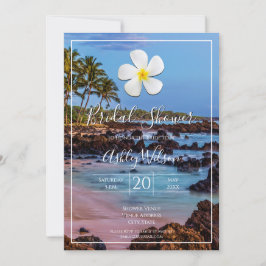 Blume Plumeria mit Tropical Beach, Bridal Einladung