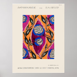 Blume Pochoir Muster im Jugendstil Poster