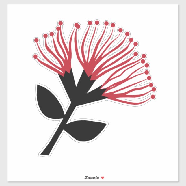 Blume Pohutukawa, Neuseeland Aufkleber (Blatt)
