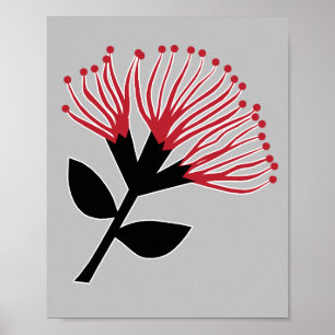 Blume Pohutukawa, Neuseeland Poster