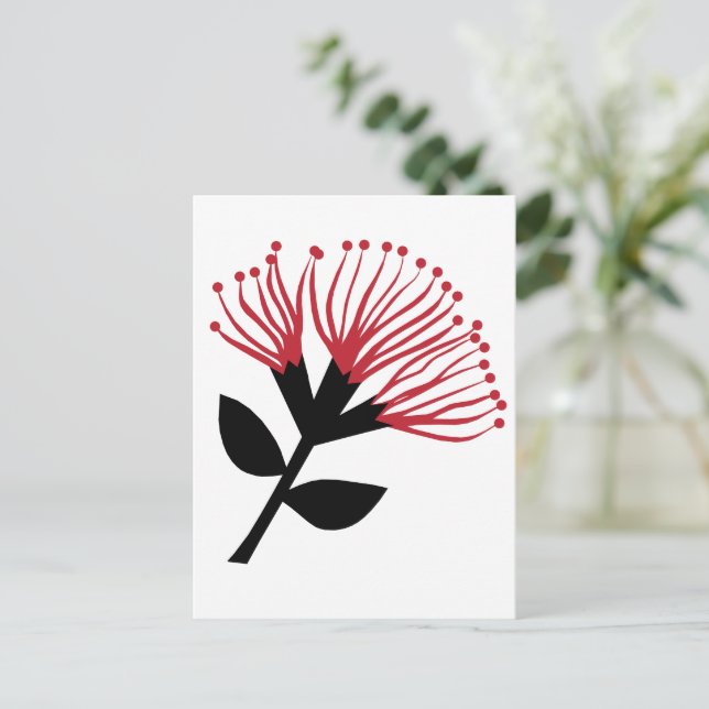 Blume Pohutukawa, Neuseeland Postkarte (Stehend Vorderseite)