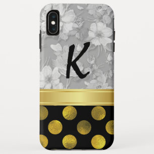 Blume Polka Dots Muster mit Monogramm Case-Mate iPhone Hülle