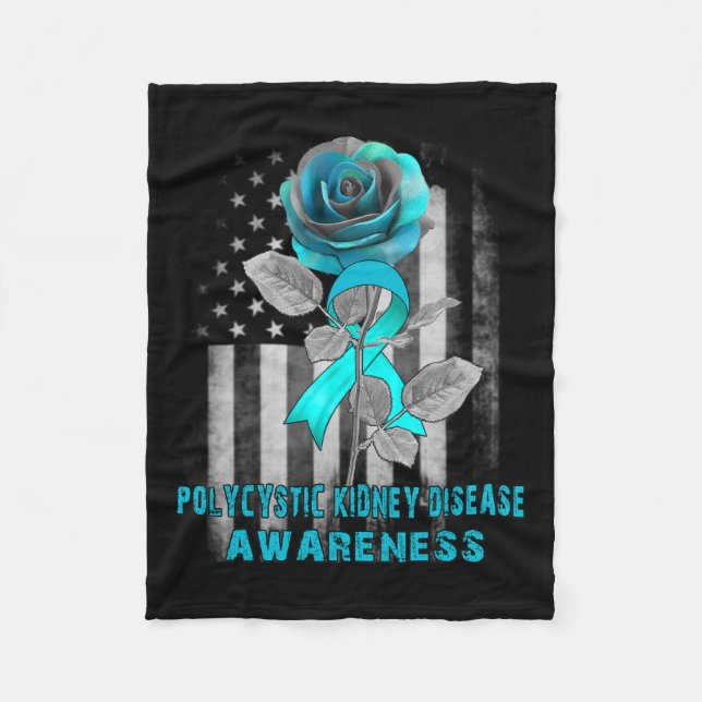 Blume Polyzystische Nierenerkrankung Fleecedecke (Vorderseite)