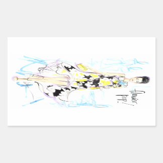 Blume Pop! Rechteckiger Aufkleber