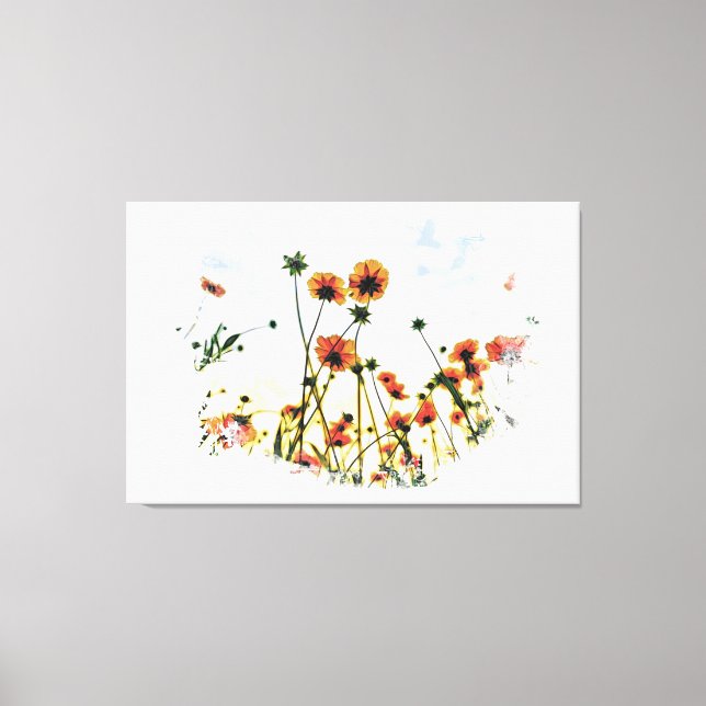 *~* Blume Poppy Field Floral AR9 Canvas Print Leinwanddruck (Vorderseite)