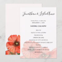 Blume Poppy Hochzeitsprogramm L2
