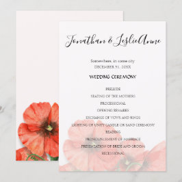Blume Poppy Hochzeitsprogramm L2 Einladung