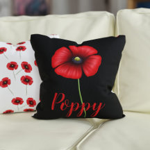Blume Poppy Pupies Pattern Throw Kissen