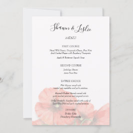 Blume Poppy Wedding Reception Menü Einladung