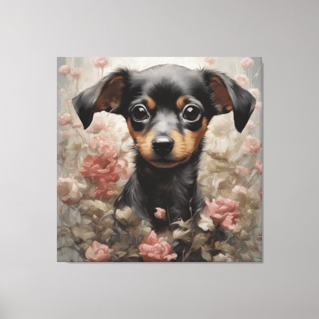 Blume Portraits von Hunden 11 Leinwanddruck (Vorderseite)