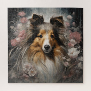 Blume Portraits von Hunden 15 Puzzle