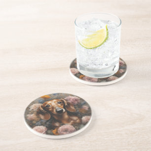 Blume Portraits von Hunden 1 Getränkeuntersetzer