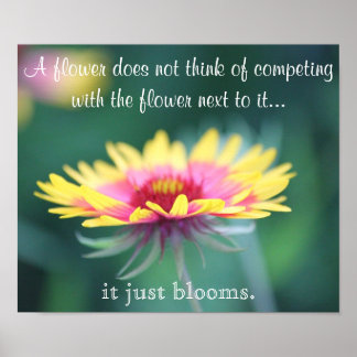 Blume Poster mit Inspiration Zitat