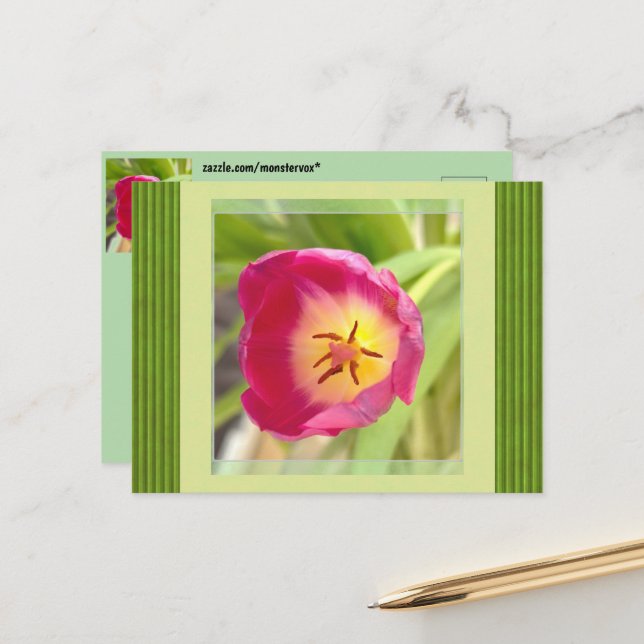 Blume Postkarte (Vorderseite/Rückseite Beispiel)