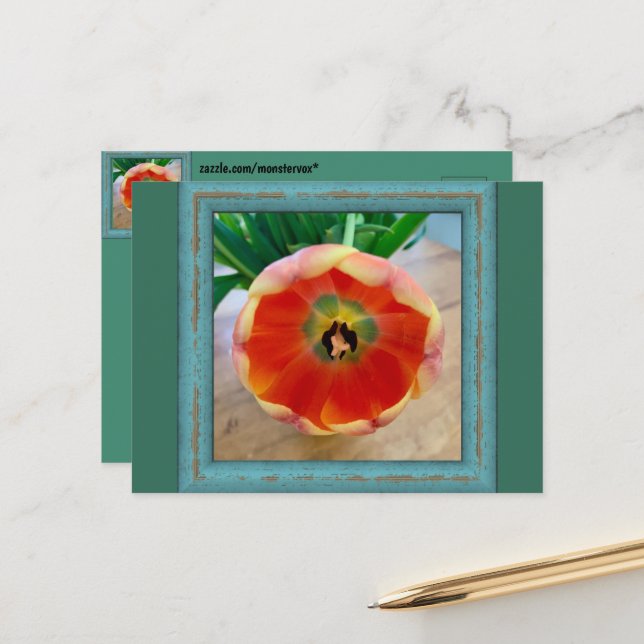 Blume Postkarte (Vorderseite/Rückseite Beispiel)