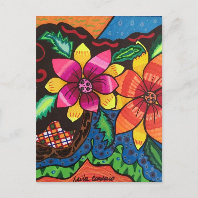 Blume Postkarte (Vorderseite)