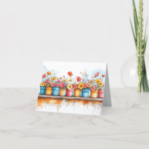 Blume Pots Illustration Pastellfarbe Zeichnend Ankündigung