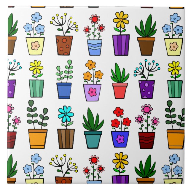 Blume Pots Keramik Tile Fliese (Vorderseite)