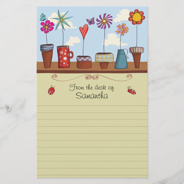 Blume Pots Stationery Briefpapier (Vorderseite)