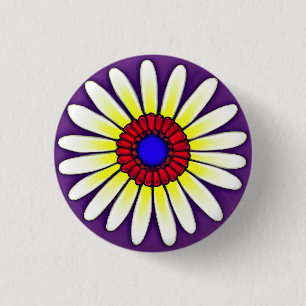 Blume Power 3 cm Runder Abzeichen Button