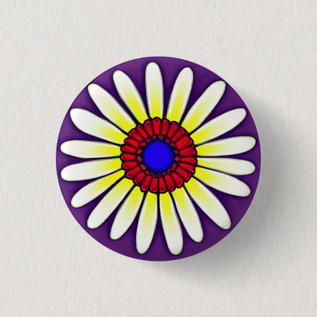 Blume Power 3 cm Runder Abzeichen Button (Vorderseite)