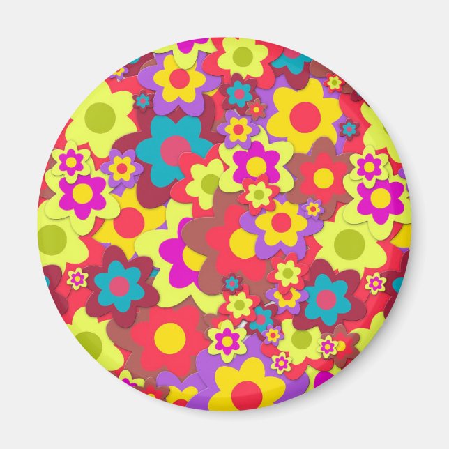 Blume Power 60er-Hippy Magnet (Vorne)