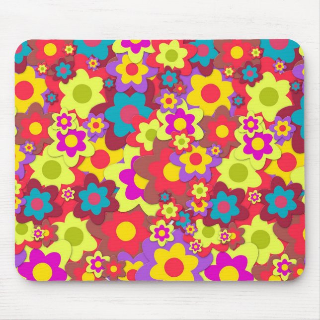 Blume Power 60er-Hippy Mousepad (Vorne)