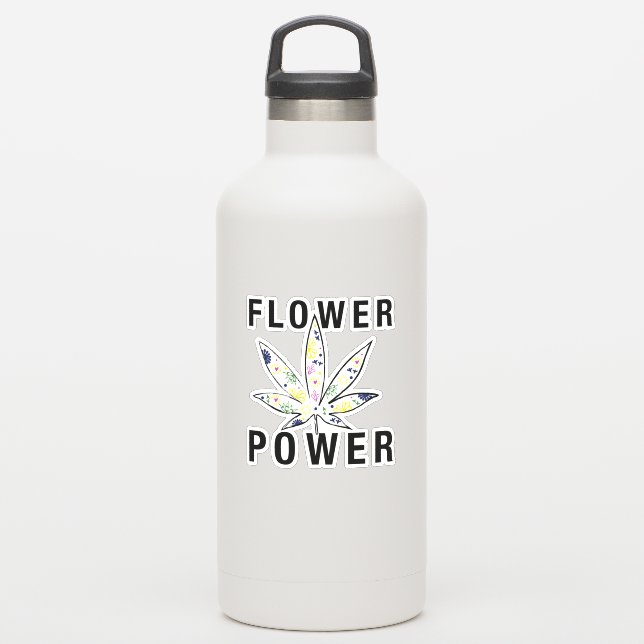 Blume Power Aufkleber (Wassserflasche)