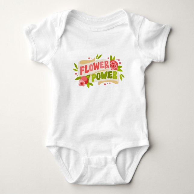 Blume Power Baby Strampler (Vorderseite)