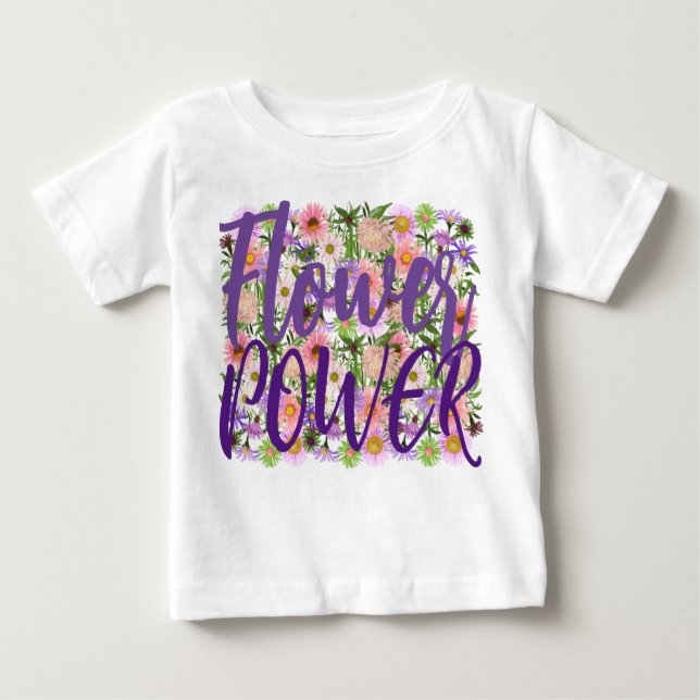 Blume Power Baby T - Shirt Top lila boho Einstellu (Vorderseite)