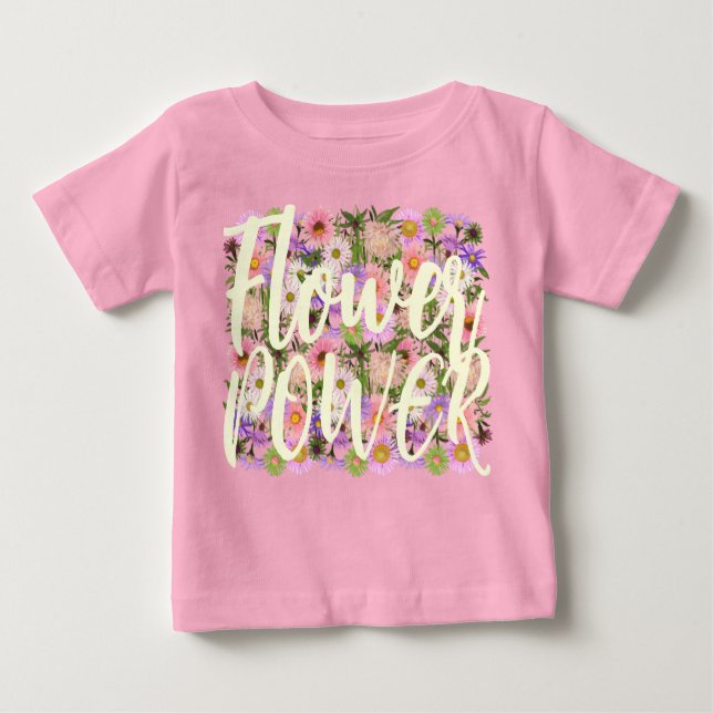 Blume Power Baby T - Shirt Top rosa Boho Einstellu (Vorderseite)