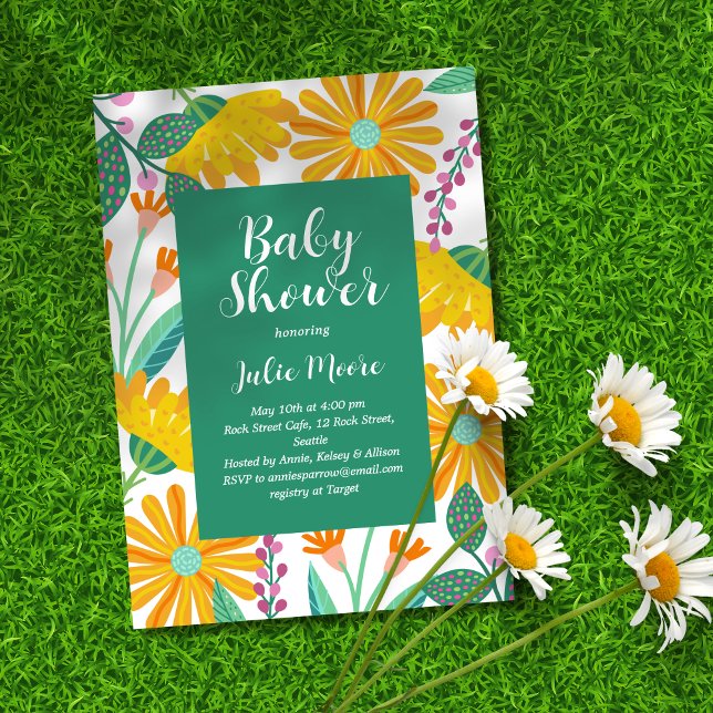 Blume Power Babydusche Einladung (Von Creator hochgeladen)
