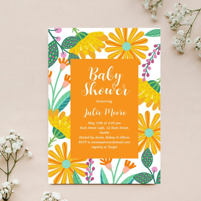 Blume Power Babydusche Einladung (Von Creator hochgeladen)