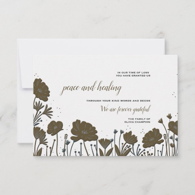 Blume Power Beileid Vielen Dank Karte (Vorderseite)