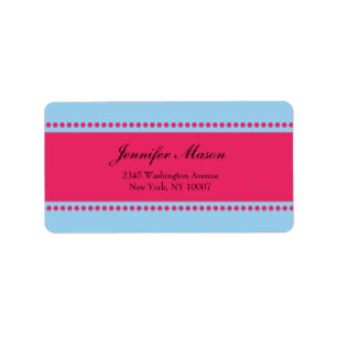 Blume Power - blaue und rosa Adressetiketten