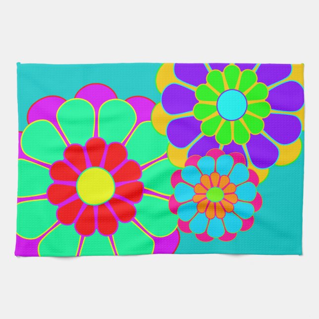 Blume Power Bloom I II III Geschirrtuch (Horizontal)