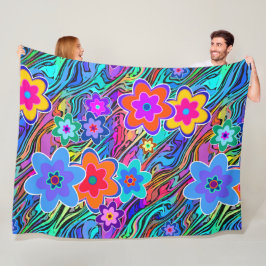 Blume Power blüht nahtlos Muster 3 Fleecedecke