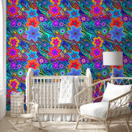 Blume Power blüht nahtlos Muster 3 Tapete