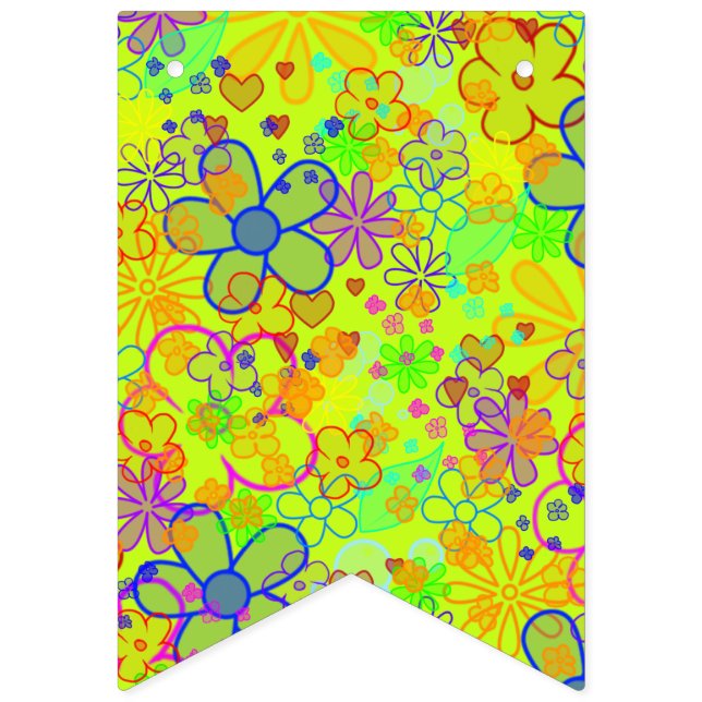 Blume Power Blüten - Farbmuster 1 Wimpelkette (Erste Fahne)