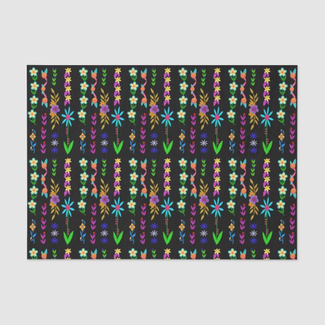 Blume Power Bohemisch Whimsical Seidenpapier (Vorderseite)