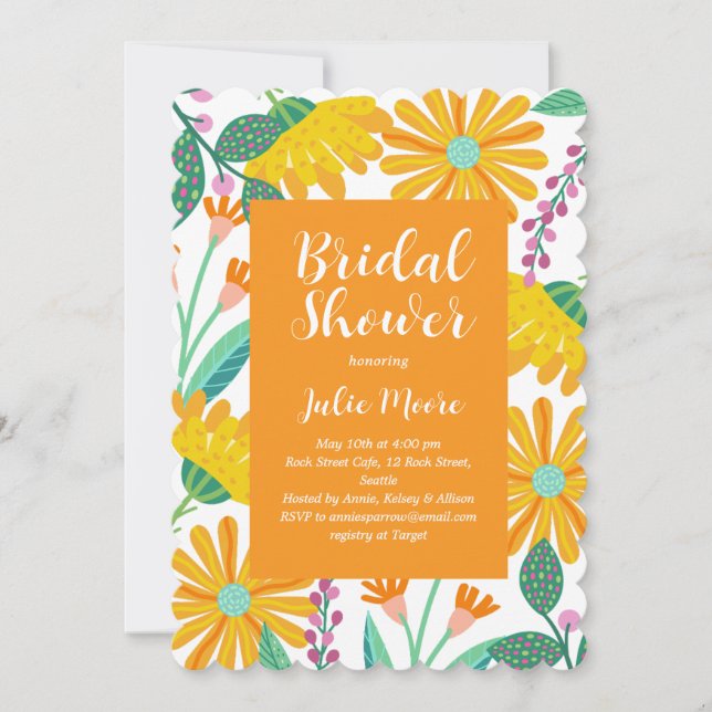 Blume Power Bridal Polterabend Einladung (Vorderseite)