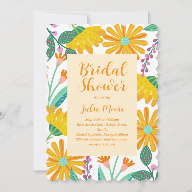 Blume Power Bridal Polterabend Einladung (Vorderseite)
